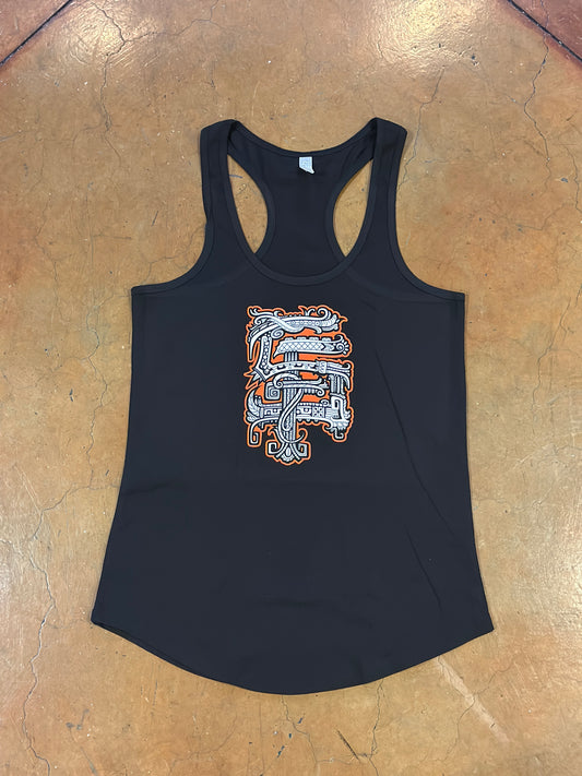 Orange Aztec SF Ladies Racerback Tank Top