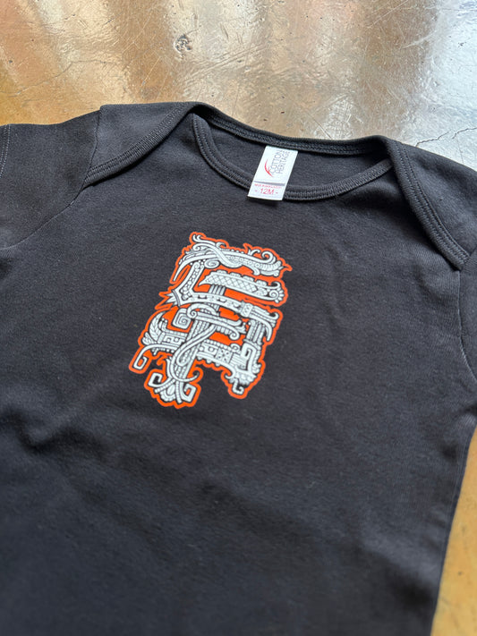 Orange Aztec SF Baby Onesie
